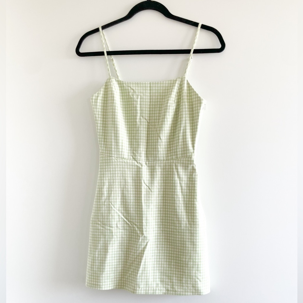 Wilfred Light Green Gingham Mini Dress